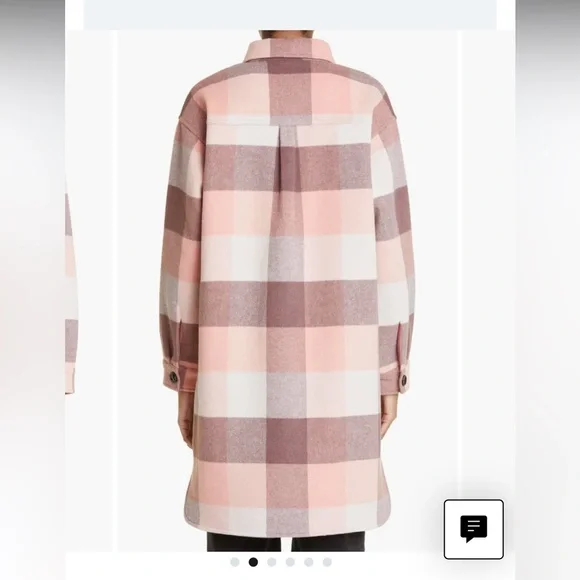 Monrow pink plaid oversized plaid shirt jacket/ shacket